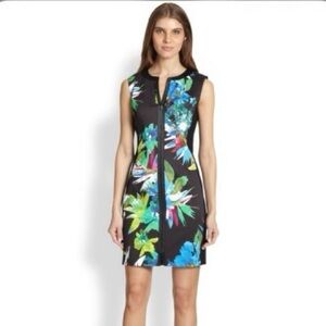 Elie Tahari Black Floral Dress